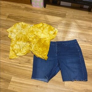 Talbots Dark Blue Denim Shorts; size 14